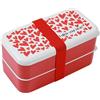 I-TOTAL® - Lunch Box porta pranzo, bento a due ripiani con posate, con valvola (FOLLOW YOUR HEART)