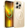 JETech Cover Magnetica per iPhone 13 Pro Max 6,7 Pollici Compatibile con MagSafe, Cellulare Paraurti Custodia, Solida Colore Opaco TPU Telaio, Anti-Graffio Retro Trasparente (Beige)