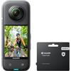Insta360 X3 con Certificato di Garanzia Care - Action cam 360 Impermeabile con sensori 1/2 da 48 MP, video Active HDR 360 da 5.7K, foto 360 da 72 MP, obiettivo singolo 4K, modalità Selfie 60 fps