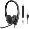 Sennheiser SC 165 - Cuffie USB mono 508317, Nero