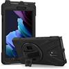 Garozckir Custodia Cover Samsung Galaxy Tab Active 3 8 T570 T575 T577 T575N, Resistente agli urti Protettiva Cover Antiurto con Supporto Rotante 360°/Cinturino da Polso e Portamatite