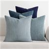 MIULEE Confezione da 4 Federa in velluto Federe per Cuscini Morbide Fodere per Cuscino Decorativi Quadrati Morbide Copricuscini 50x50 CM Serie blu scuro