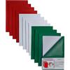 Jtnohx Feltro Adesivo, Tessuto di Feltro Fogli Adesivo per L'artigianato 20x30 cm, 12 Pezzi 1,4 mm Pannolenci Colorati Morbido per Progetti fai da te(Verde/Bianco/Rosso)