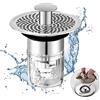 JRJUBB Tappo Lavandino Bagno con Filtro di Scarico, Tappo Pop Up Lavandino Bagno, Tappi Lavandino Bagno con Anti-clogging, Tappo Lavandino Bagno Click Clack per Foro di Scarico 34-37MM