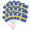 SEMINISMAR Bandiera Svezia dello stuzzicadenti,Bandiera Svezia per Cocktail,Mini Svezia Bandiere Cupcake,Carta Bandiera Svezia Picks,per Torte,Cocktail e Decorazioni della tavola,100 Pezzi