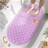 HITSLAM Tappetino Vasca Antiscivolo da Bagno Ovale, Tappetino Doccia Antiscivolo con Bolle da 68x38CM Senza BPA, Tappeto Bagno Resistente alla Muffa e Lavabile in Lavatrice, Viola