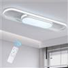Oninio Lampadario LED Soffitto Moderna Plafoniera Dimmerabile con Telecomando, 80 cm, Bianco