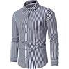 PECHEMO Camicie a Righe Classiche da Uomo Righe Verticali Autunno Maniche Lunghe Camicie da Lavoro Blu Formali Viaggi Casuali all'aperto Incontri Vacanze a Righe abbottonate Camicie alla Moda Tops