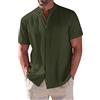 LCpddajlspig Camicia Maniche Corte Uomo da Cerimonia Elasticizzato Lino Maglietta Cotone Scollo a V T Shirt Leggere Elegante Tshirt Estiva Casual Camicia Taglie Forti Slim Fit