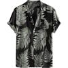 Runcati Camicia hawaiana da uomo a maniche corte Funky, camicia estiva casual, da spiaggia, con bottoni, per il tempo libero, hawaiano, per le vacanze, verde, M