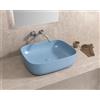 Karag Lavabo Da Appoggio In Ceramica Azzurro Opaco