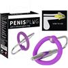 Penisplug - anello glande in silicone con dilatatore conico (viola-argento)
