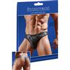 Svenjoyment Tanga uomo lucido con inserto trasparente (nero) - M
