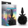 Anal Adventures Platinum - plug anale con coda di coniglio (nero)