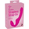 Strapless Strap-On Double2Teaser - strap-on vibratore senza cinturino (rosa)