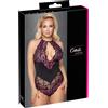 Cottelli Plus Size - bodysuit floreale (nero-viola) - 3XL