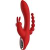 Dream Toys Red Revolution Hera - vibratore a 3 punte impermeabile e ricaricabile (rosso)