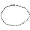 Spadarella Gioielli VLNET | Bracciale Spadarella con Pepite in Argento 925 diametro 3 mm | Cotone Nautico Grigio | Unisex Lunghezza 19 cm | Fatto a mano in Italia