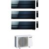 Mitsubishi Electric Climatizzatore Condizionatore MITSUBISHI ELECTRIC Trial Split 9+9+9 Serie KIRIGAMINE STYLE ONYX BLACK Inverter con MXZ-3F68VF WI-FI INTEGRATO R-32 9000+9000+9000 A++/A+
