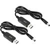PATIKIL 6W 1A USB Step Up Tensione Convertitore, 2pz DC 5V To DC 9V Alimentazione Alimentazione Adattatore Jack 5.5x2.5mm Cavo per Router LED Lampada Altoparlanti
