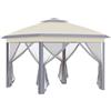 Giordanoshop Gazebo Pieghevole da Giardino 3,3x3,3x2,88m con Zanzariera in Acciaio e Tessuto