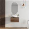 DEGHI Mobile bagno sospeso portalavabo 60 cm in legno rovere deciso con lavabo e specchio - Plain