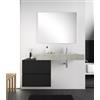 DEGHI Mobile bagno sospeso 100 cm nero opaco con top e lavabo grigio cemento dx - Jalama