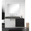 DEGHI Mobile bagno sospeso 100 cm nero opaco con top e lavabo grigio fiordo sx - Jalama