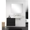 DEGHI Mobile bagno sospeso 120 cm nero opaco con top e lavabo bianco marmo dx - Jalama