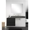 DEGHI Mobile bagno sospeso 120 cm nero opaco con top e lavabo grigio fiordo dx - Jalama
