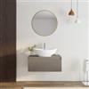 DEGHI Mobile bagno sospeso portalavabo 80 cm in legno bronzo con lavabo e specchio - Plain