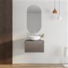 DEGHI Mobile bagno sospeso portalavabo 60 cm in legno bronzo con lavabo e specchio - Plain