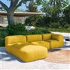 DEGHI Divano lounge angolare da giardino in tessuto olefin giallo - Baku