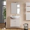 DEGHI Mobile bagno sospeso 60 cm con lavabo integrato e specchio effetto legno di larice sbiancato - Benjo