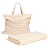 Möve Set da spiaggia composto da borsa da spiaggia e coperta 180 x 150 cm, in 100% cotone, colore: Snow/Oro