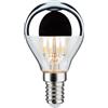 Paulmann 28667 Lampadina LED filamento a goccia 4,8 Watt lampadina testina a specchio argentato 2700 K bianco caldo dimmerabile E14
