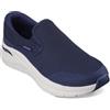 Skechers Arch Fit 2.0 Vallo, Senza Lacci Uomo, Pelle a Rete Blu Navy, 44 EU