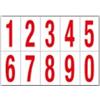 CARTELLI SEGNALATORI Numeri adesivi da 0 a 9 - in PVC - 70 x 124 mm - 10 et-fg - 1 foglio - rosso-bianco (unità vendita 1 pz.)