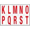 CARTELLI SEGNALATORI Lettere adesive da K a T - in PVC - 56 x 99 mm - 10 et-fg - 1 foglio - rosso-bianco (unità vendita 1 pz.)