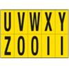 CARTELLI SEGNALATORI Lettere adesive da U a Z - in PVC - 70 x 124 mm - 10 et-fg - 1 foglio - nero-giallo (unità vendita 1 pz.)