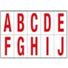 CARTELLI SEGNALATORI Lettere adesive da A a J - in PVC - 70 x 124 mm - 10 et-fg - 1 foglio - rosso-bianco (unità vendita 1 pz.)