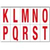 CARTELLI SEGNALATORI Lettere adesive da K a T - in PVC - 70 x 124 mm - 10 et-fg - 1 foglio - rosso-bianco (unità vendita 1 pz.)