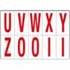 CARTELLI SEGNALATORI Lettere adesive da U a Z - in PVC - 70 x 124 mm - 10 et-fg - 1 foglio - rosso-bianco (unità vendita 1 pz.)