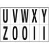 CARTELLI SEGNALATORI Lettere adesive da U a Z - in PVC - 70 x 124 mm - 10 et-fg - 1 foglio - nero-bianco (unità vendita 1 pz.)