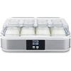 H.Koenig Yogurtiera 12 vasetti ELY120, Capacità 12 x 160 ml, Programmabile, Display LCD, Corpo in acciaio inox, Senza BPA, Lavabile in lavastoviglie, Spegnimento automatico, Potenza 21,5 W