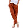 Generico Pantaloni Lino Donna Estivi Vita Alta Comodi Leggero Pantaloni Larghi Donna Eleganti Tinta Unita Pantaloni Gamba Dritta Donna Pantaloni Casual Spiaggia con Tasca Pantaloni Donna Curvy
