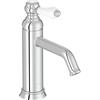 Jacob Delafon - Miscelatore lavabo Louise - Design retrò, manico in ceramica - Risparmio d'acqua - Facile installazione - 17 x 23,20 x 5,5 cm - Finitura cromata - E24360-CP