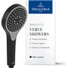 Villeroy & Boch Verve Showers Soffione Doccia, doccetta con 3 tipi di getto commutabili con un pulsante, EasyClean, risparmio idrico, antiriflusso - Nero opaco