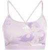 adidas Aeroreact Training Essentials Light Support Tie-Dye Flower-Print Bra Reggiseno Sportivo, Putty Mauve/Preloved Fig, L A-B Donna