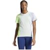 adidas Donna Own The Run Colorblock Tee, Linen Green/Green Spark/Halo Silver, M